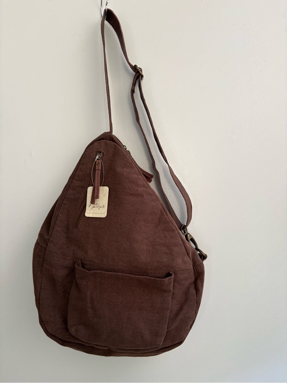 Free People Garbo Canvas Sling Bag in Brown Umber Earth🔥 New with tags!